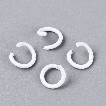 Spray Painted Iron Open Jump Rings, White, 18 Gauge, 8.5x1mm, Inner Diameter: 5.5mm, about 5050pcs/1000g