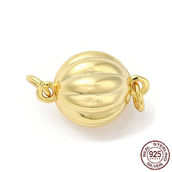 Rack Plating 925 Sterling Silver Magnetic Clasps, Lantern, with 925 Stamp, Real 18K Gold Plated, 14x8mm, Hole: 1.5mm