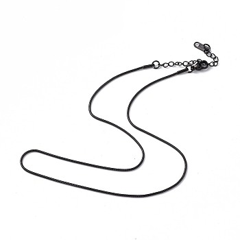 304 Stainless Steel Round Snake Chain Necklace for Men Women, Gunmetal, 15.83 inch(40.2cm)