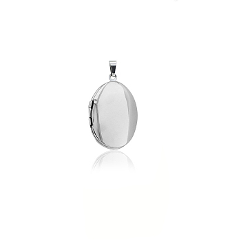 304 Stainless Steel Locket Pendants, Oval, Stainless Steel Color, 24x16x5mm, Hole: 10x5mm, Inner Size: 15x10mm