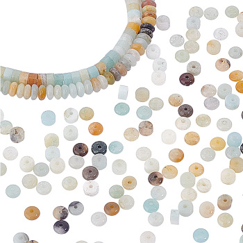 Elite 2 Strands 2 Styles Natural Flower Amazonite Beads Strands, Disc, 4~5x2~2.5mm, Hole: 1mm, 1 strand/style