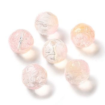 Transparent Glass Beads, Cube, Pink, 12x12x12mm, Hole: 1.4mm