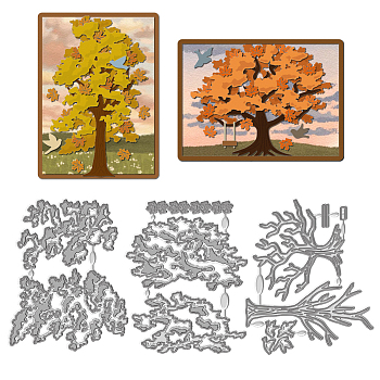 Carbon Steel Cutting Dies Stencils, for DIY Scrapbooking, Photo Album, Decorative Embossing Paper Card, Greeting Card Mold, Leaf, 160~164x126~135x0.8mm, 3pcs/set