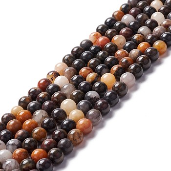 Natural Brecciated Jasper Beads Strands, Round, 6mm, Hole: 0.8mm, about 61pcs/strand, 14.96''(38cm)