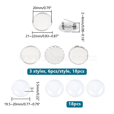 DIY ブランクドーム 304 ステンレススチールブローチ作成キット(DIY-UN0056-17)-3