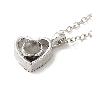 Gray Heart Rhinestone Necklaces