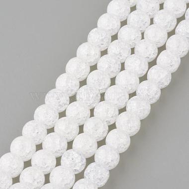 10mm Snow Round Crackle Quartz Beads