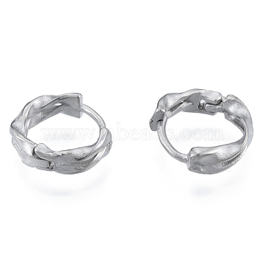 Non-Tarnish 316 Surgical Stainless Steel Twist Hoop Earrings for Men Women(EJEW-N052-10)-2