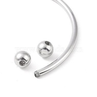 Screw End Ball 304 Stainless Steel Wire Open Cuff Bangle(BJEW-F435-02P)-4