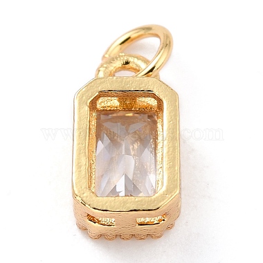 Real 18K Gold Plated Brass Inlaid Cubic Zirconia Charms(X-ZIRC-L100-075G-03)-3