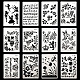 Fairy/Flower/Animal Pattern Eco-Friendly PET Plastic Hollow Painting Silhouette Stencil(DRAW-PW0008-01)-1