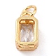 Real 18K Gold Plated Brass Inlaid Cubic Zirconia Charms(X-ZIRC-L100-075G-03)-3
