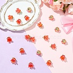 20Pcs Acrylic Flower Charms, with Alloy Finding, Orange Red, 12.2x11.1mm(TACR-YW0003-18A)