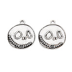 Tibetan Style Alloy Pendant Enamel Settings, Cadmium Free & Lead Free, Halloween, Ghost, Antique Bronze, 22.5x20x1mm, Hole: 1.8mm(PALLOY-N160-55AB)