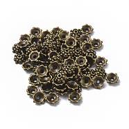 Tibetan Style Alloy Caps, Lead Free and Cadmium Free, Antique Bronze, 8x3mm, Hole: 1mm(MLF0664Y-NF)