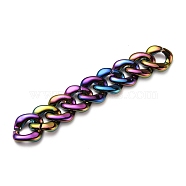 Handmade UV Plating Acrylic Curb Chains, Twisted Chains, Rainbow Color, Link: 31x29x6mm, about 39.37 inch(1m)/strand(AJEW-JB00774-03)