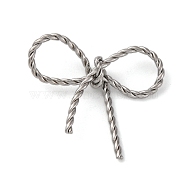 Non-Tarnish 304 Stainless Steel Connector Charms Links, Twisted Bowknot, Stainless Steel Color, 30x33.5x8mm, Hole: 13x9.5mm(STAS-U018-04P-02)