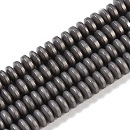 Electroplated Synthetic Non-magnetic Hematite Beads Strands, Disc, Heishi Beads, Gunmetal Plated, 6x3mm, Hole: 1mm, about 135pcs/strand, 15.75''(40cm)(G-E618-08G)