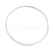 925 Sterling Silver Wire, Half Soft, Round, Silver, 0.7mm, 21 Gauge(STER-NH0001-72B)