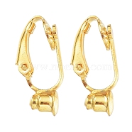 Brass Clip-on Earring Converters Findings, for Non-Pierced Ears, Nickel Free, Golden, 19x6x9mm, Hole: 1mm(KK-Q115-G-NF)