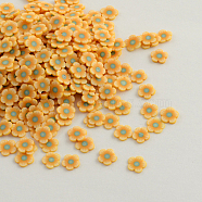 Handmade Polymer Clay Nail Art Decoration Accessories, Flower, Sandy Brown, 5~6x1mm(CLAY-Q220-04F)