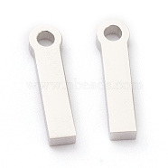 304 Stainless Steel Charms, Greek Alphabet, Stainless Steel Color, Letter.I, 11.5x3x1.5mm, Hole: 1.5mm(STAS-G244-01I)