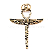 Tibetan Style 304 Stainless Steel Pendants, Wing, Antique Golden, 55.5x44x7x5.3mm(STAS-R225-13AG)