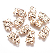 Alloy Mouse Charms, Long-Lasting Plated, Light Gold, 15x9x3mm, Hole: 1.5mm(PALLOY-J689-30G-AAA)