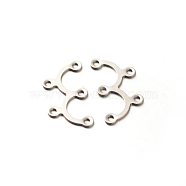2 to 3 201 Stainless Steel Chandelier Components Links, Stainless Steel Color, 9x18x0.5mm, Hole: 1mm(STAS-E088-30)