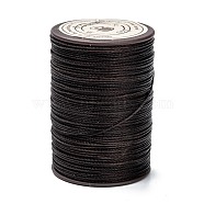 Round Waxed Polyester Thread String, Micro Macrame Cord, Twisted Cord, for Leather Sewing Stitching, Dark Coffee, 0.55mm, about 131.23 yards(120m)/roll(X-YC-D004-02C-021)