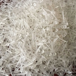 Plastic Locking Pin, Micro Landscape Garden Decoration, White, 15mm, 100pcs/bag(PW-WG82614-01)