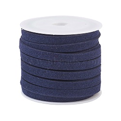 Faux Suede Cord, Faux Suede Lace, Marine Blue, 5x1.5mm, about 5.46 yards(5m)/roll, 25rolls/bag(LW-R003-5mm-1075)