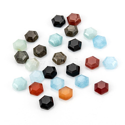 Natural & Synthetic Gemstone Cabochons, Faceted, Hexagon, 7.5x7x3mm(G-D058-09)