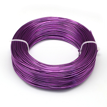 Round Aluminum Wire, Bendable Metal Craft Wire, for DIY Jewelry Craft Making, Dark Violet, 10 Gauge, 2.5mm, 35m/500g(114.8 Feet/500g)