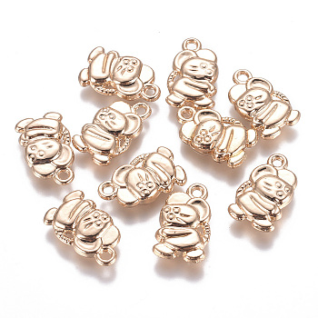Alloy Mouse Charms, Long-Lasting Plated, Light Gold, 15x9x3mm, Hole: 1.5mm