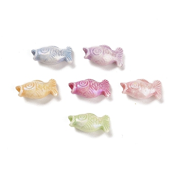 Plastics Beads, Craft Beads,  Mixed Color, Fish, 17x9x7mm, Hole: 1.6mm, about 793pcs/500g