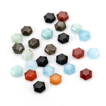 Natural & Synthetic Gemstone Cabochons, Faceted, Hexagon, 7.5x7x3mm