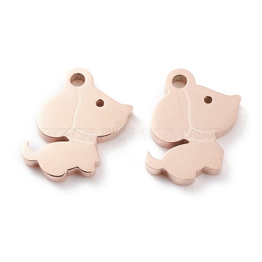 Rose Gold Dog 304 Stainless Steel Charms