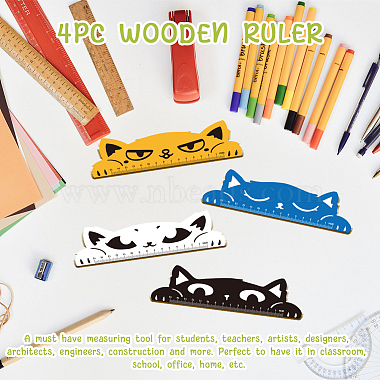 4Pcs 4 Styles Poplar Wood Ruler(DIY-WH0663-001)-3