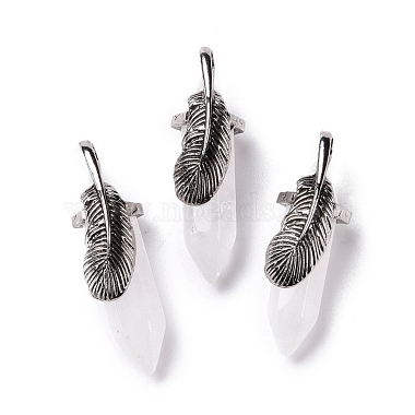 Antique Silver Bullet Quartz Crystal Pendants