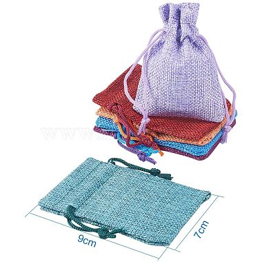 мешковины упаковка мешки шнурок сумки(ABAG-PH0002-05-9x7cm)-2