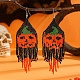 Pumpkin Patterned Tassel Dangle Earrings(EV7109)-1