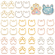 32Pcs 8 Styles Cat Head Paw Print Alloy Open Back Bezel Charms(PALLOY-OC0002-99)-1