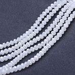 Electroplate Glass Beads Strands, Imitation Jade Beads, AB Color Plated, Faceted, Rondelle, Snow, 3.5~3.8x3mm, Hole: 0.4mm, about 105~110pcs/strand, 29~31cm(EGLA-A044-J3mm-B05)