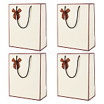 4Pcs Rectangle Paper Gift Bags, with Bowknot, Shopping Bags, Lemon Chiffon, 32x26x0.03cm, Open: 26x12x32cm(AJEW-TA0001-60B)