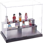 Assemble Acrylic Display Boxes, 2 Tiers, for Doll Model Display, Cuboid, Clear, Finished Product: 26x17x15.5cm, 11pcs/set(DIY-WH0325-32)