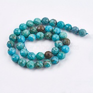 Dyed & Heated Natural Magnesite Beads Strands, Faceted, Round, 6mm, Hole: 1mm, about 65pcs/strand, 15.7 inch(40cm)(TURQ-F010-11-6mm)