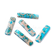 Natural Bule Turquoise Pendants, Rectangle, 48x12x4.5mm, Hole: 1.6mm(G-K317-D02)