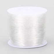Round Crystal Elastic Stretch Thread, for Bracelets Gemstone Jewelry Making Beading Craft, White, 0.5mm, about 120.2 yards(110m)/roll(X-EW-Z001-C03-0.5mm)