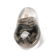 Transparent Glass Beads, Imitation Gemstones, Twist Teardrop, Dark Gray, 21.5~22x13x11~12mm, Hole: 1.4mm(GLAA-B012-26B)